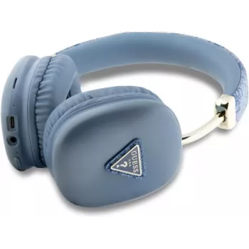 GUESS 4G Triangle Logo Wireless Over-Ear Headphones Bluetooth 5.3 Blue