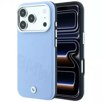 BMW Signature Inclined Deboss Letters MagSafe Case for iPhone 18 Pro / 17 Pro - Blue