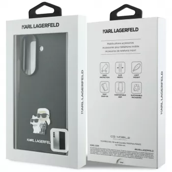 Karl Lagerfeld Saffiano Karl & Choupette Pin Case for Samsung Galaxy Z Fold 8 Ultra - Black