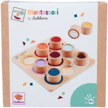 Eichhorn Montessori Sensory Board – 6 Tactile Textures, Birch Wood, Ages 12m+