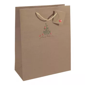 SIGEL GT040 Christmas Gift Bags with Apples Motif, 26 x 33 cm, 5 Pack