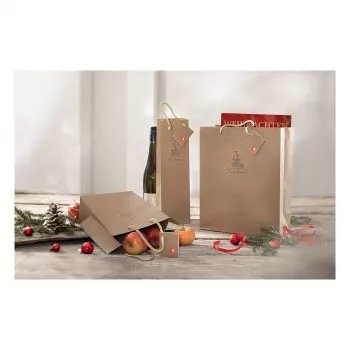 SIGEL GT040 Christmas Gift Bags with Apples Motif, 26 x 33 cm, 5 Pack