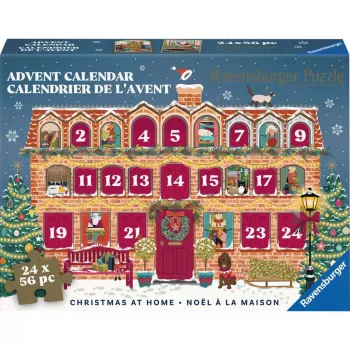 Ravensburger Puzzle Advent Calendar Christmas at Home - 24 Mini Puzzles, 576 Pieces, Softclick Technology