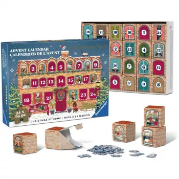 Ravensburger Puzzle Advent Calendar Christmas at Home - 24 Mini Puzzles, 576 Pieces, Softclick Technology