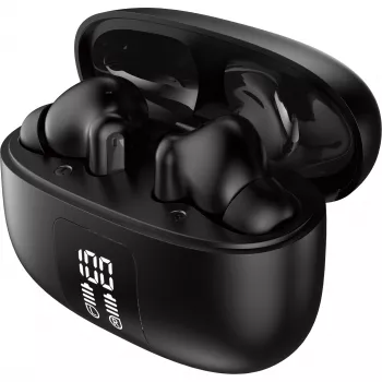 Verbatim TruSound Pro Earbuds with Hybrid ANC - Wireless Bluetooth 5.2 In-Ear Headphones, Touch Controls, IPX4, Qi Charging Case