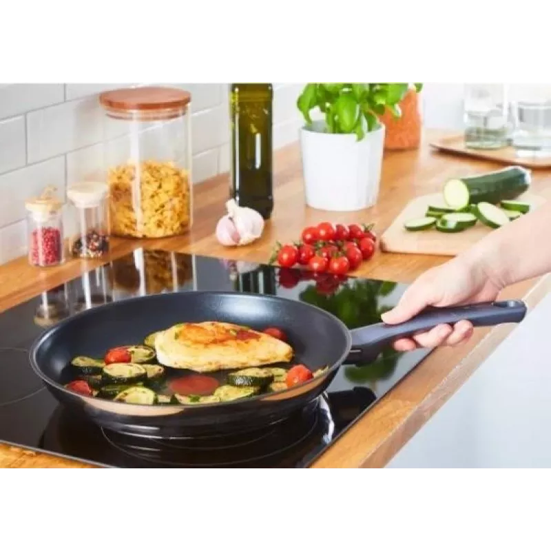Tefal Daily Cook G7132S55 Stainless Steel Frying Pan Set 24/28 cm, Titanium Non-Stick, Induction, Thermo-Signal