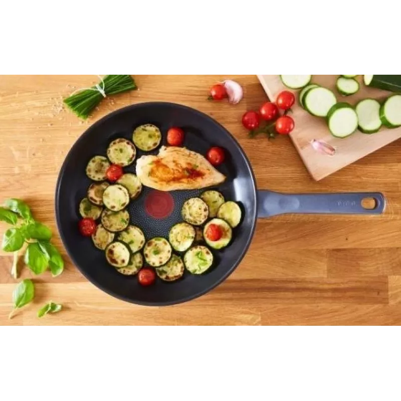 Tefal Daily Cook G7132S55 Stainless Steel Frying Pan Set 24/28 cm, Titanium Non-Stick, Induction, Thermo-Signal