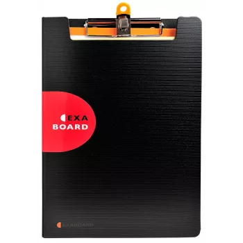 Exacompta Exaboard Clipboard A4 Black Polypropylene with Metal Clip and Hanging Loop