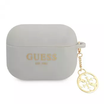 GUESS AirPods Pro Cover Grey Silicone Charm 4G Collection