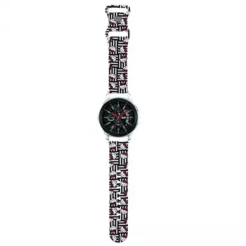 Hello Kitty Universal Silicone Watch Strap HKUWLSDIESK Black 22mm with Heads & Stripes Design