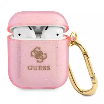 GUESS Glitter Collection Protective Case for Apple AirPods 1/2 - Pink