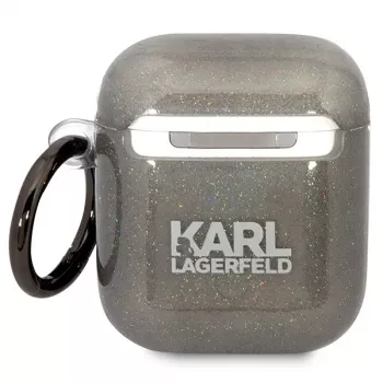 Karl Lagerfeld KLA2HNKCTGK AirPods 1/2 Cover Black Glitter Karl & Choupette