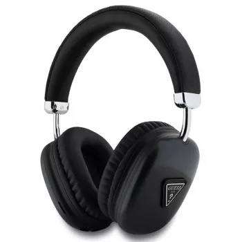 GUESS Bluetooth 5.3 Over-Ear Headphones with Metallic Triangle Logo - Black