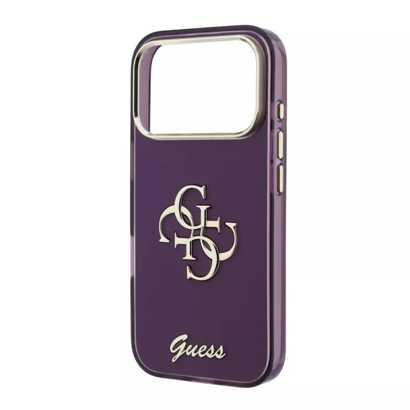 GUESS 4G Script Metal Back Cover Case for Apple iPhone 18 Pro / 17 Pro - Burgundy