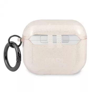 Karl Lagerfeld KLA3UKHGD AirPods 3 Case Glitter Gold Karl's Head