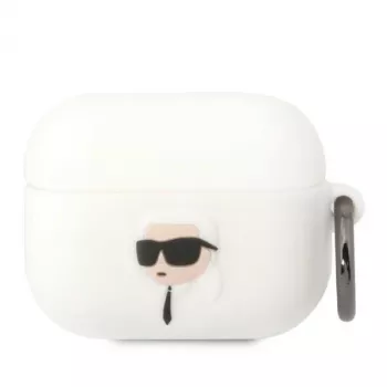 Karl Lagerfeld KLAPRUNIKH AirPods Pro Case White Silicone Karl Head 3D