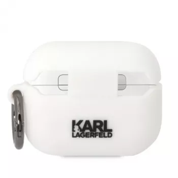 Karl Lagerfeld KLAPRUNIKH AirPods Pro Case White Silicone Karl Head 3D