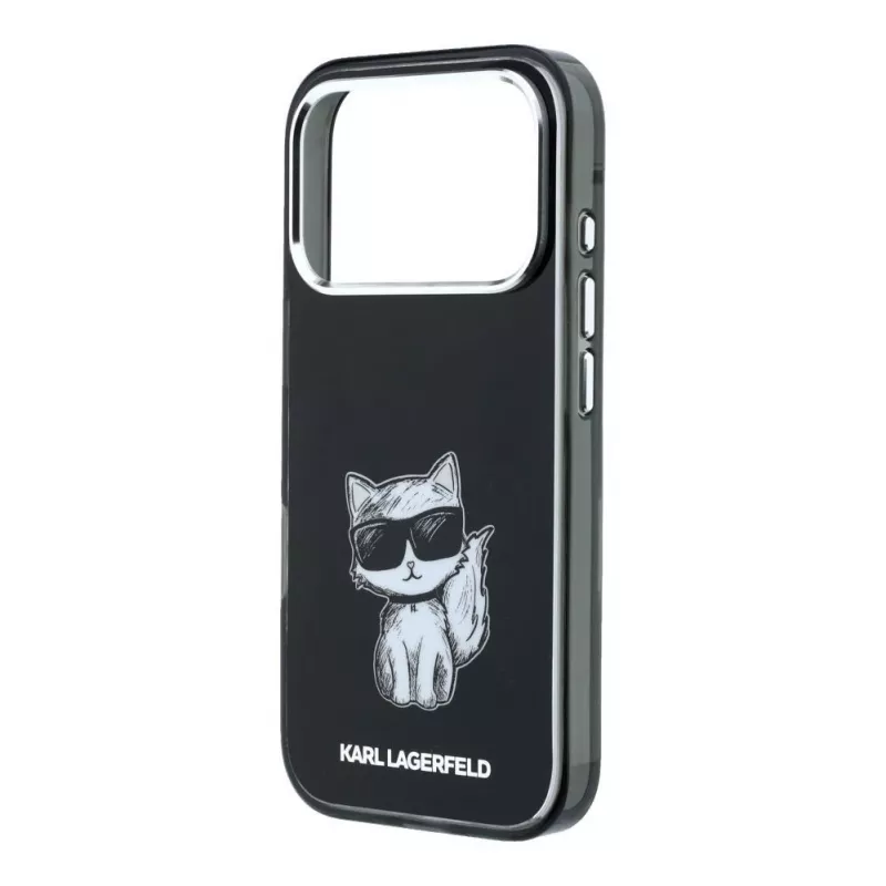 Karl Lagerfeld IML Choupette Body Sketch Print MagSafe Case for iPhone 18 Pro / 17 Pro - Black