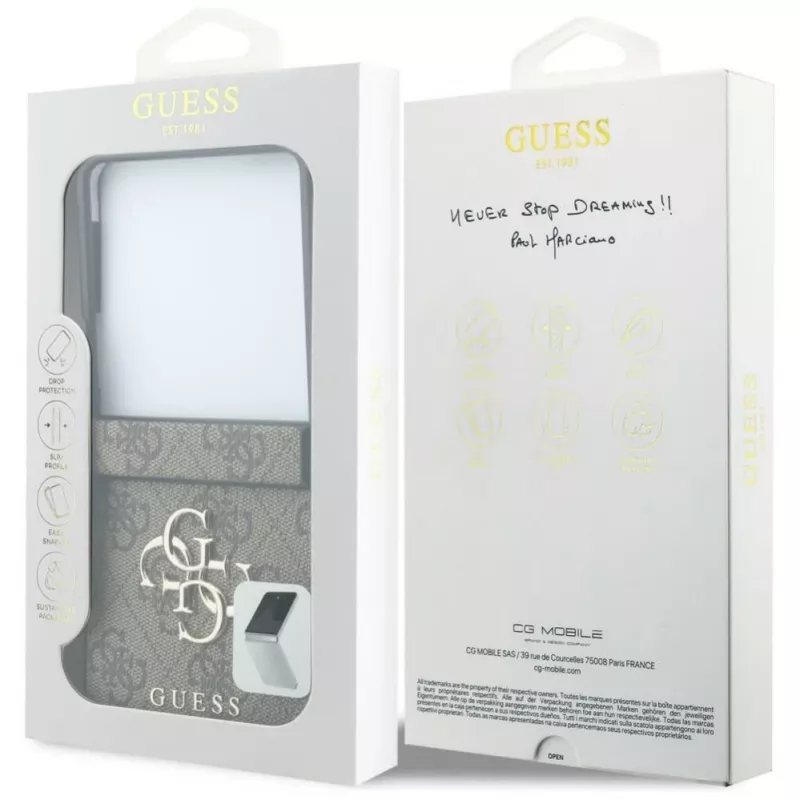 GUESS Big 4G Logo Hard Case for Samsung Galaxy Z Flip4 - Brown