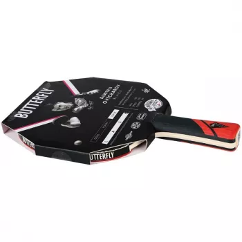Butterfly Ovtcharov Black Table Tennis Racket - Flared Handle, Wakaba Rubbers, 5-Ply Wood, ITTF Approved