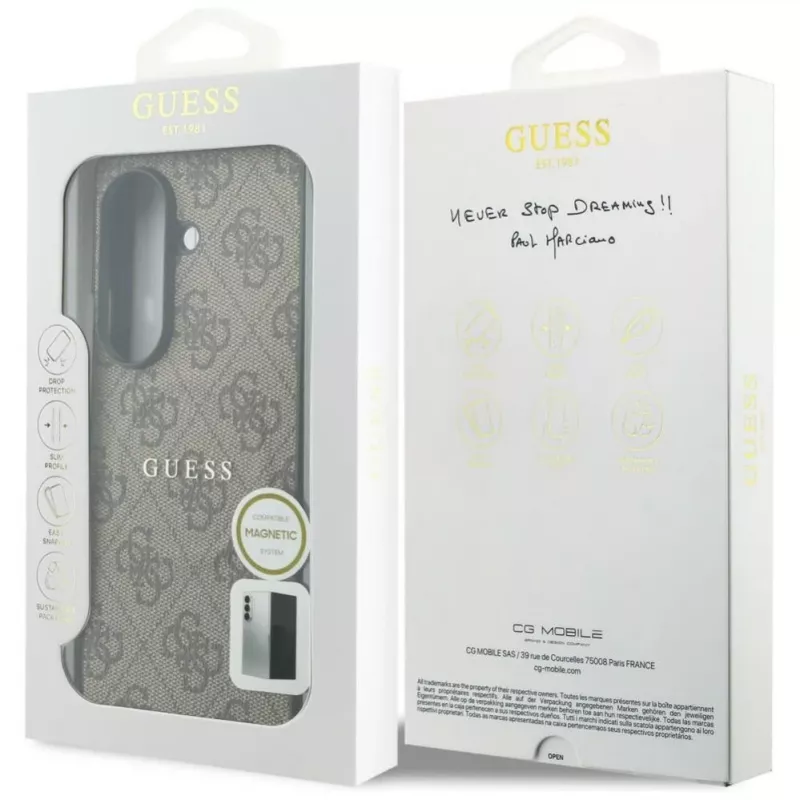 GUESS 4G Classic MagSafe Case for Samsung Galaxy Z Fold 8 Ultra - Brown