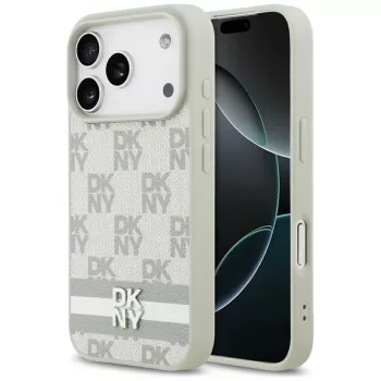 DKNY Checkered with Printed Stripes Case for iPhone 17 Pro - Beige
