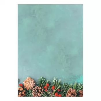 SIGEL DP642 Christmas Letter Paper, Green Christmas Motif, A4, 90 g/m2, 100 Sheets