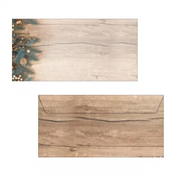 SIGEL DU664 Christmas Envelopes Golden Greens DIN Long Without Window, 25 Pack