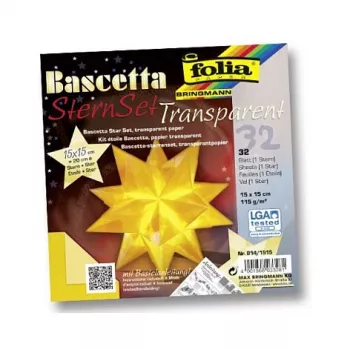 Folia Folding Sheets Bascetta Star Midi - 32 Sheets 15x15cm Assorted Colours