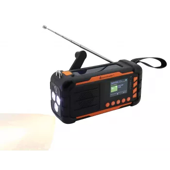 Soundmaster DAB115SW Emergency Radio DAB+/FM 10,000mAh Solar Hand Crank SOS Flashlight Power Bank Black
