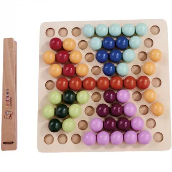 Eichhorn Montessori Sorting Beads, 51-Piece Wooden Educational Toy for Ages 3+