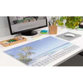 SIGEL H7470 Paper Desk Pad with 3-Year Calendar 2027/2028/2029, Beach, 59.5 x 41 cm