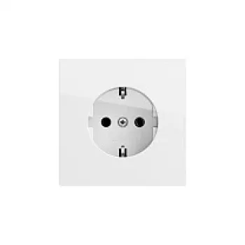 Gira 446670 SCHUKO Socket Outlet, Flush-Mounted, Pure White Glossy, 16 A, 250 V, System 55