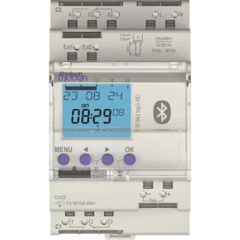 Theben TR642top3 BLE RC Digital Time Switch with Astro and Annual Program, 2 Channels, 3 TE