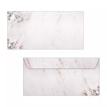 SIGEL 25 Christmas Envelopes Rustic White DIN long without Window