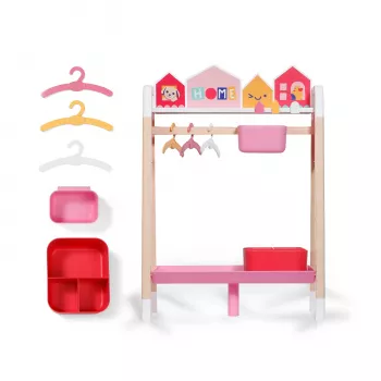 ZAPF CREATION BABY born Clothes Rail Doll Wardrobe with Storage Boxes and Hangers
