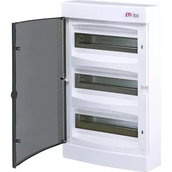 ECT36PT-S Plastic Switchgear NT 36M 3x 12M N+PE IP40 IK07 526x287x112 Smoke Door White DIDO