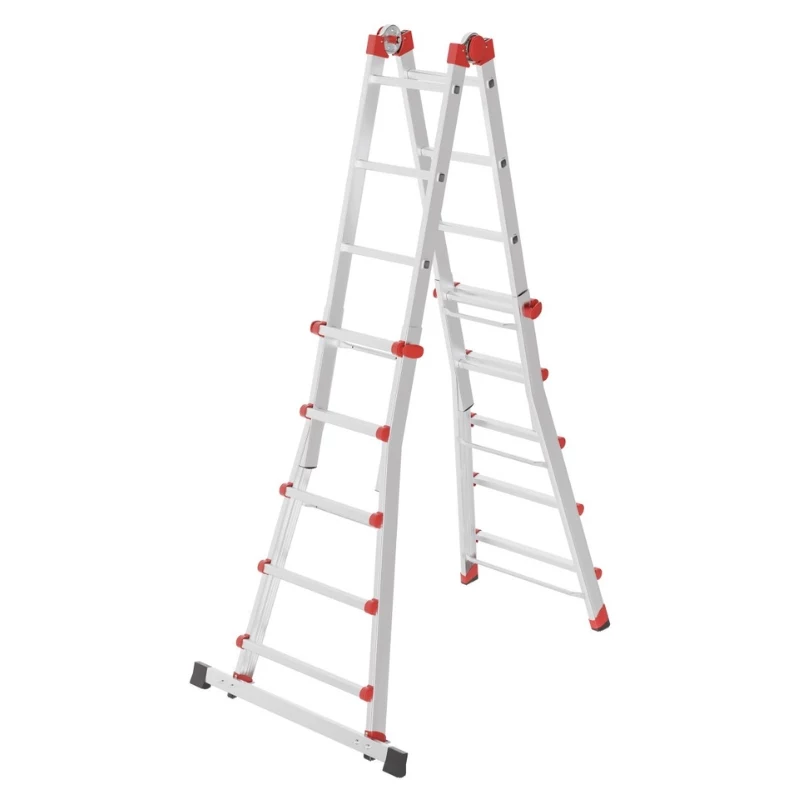 Hailo M80 4x5 Rung Ladder Multi-Purpose Combination Ladder, Aluminium, 20 Rungs, 150 kg, EN 131 Professional
