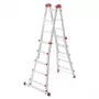 Hailo M80 4x5 Rung Ladder Multi-Purpose Combination Ladder, Aluminium, 20 Rungs, 150 kg, EN 131 Professional