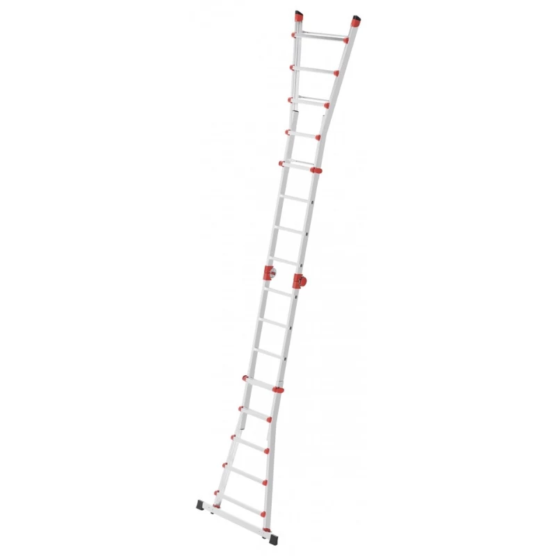 Hailo M80 4x5 Rung Ladder Multi-Purpose Combination Ladder, Aluminium, 20 Rungs, 150 kg, EN 131 Professional