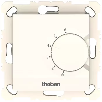 THEBEN RAMSES 741 S Electronic Flush-Mounted Room Thermostat, Rotary Knob, 230 V, 10 A, Pure White