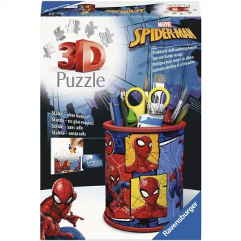 RAVENSBURGER 3D Puzzle Pen Holder Spider-Man - 54 Pieces, Official Marvel, Easy Click