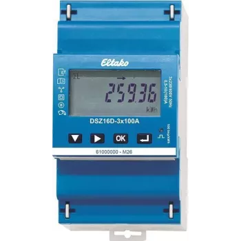 Eltako DSZ16D-3x100A Three-Phase Energy Meter, Direct Measuring, MID Certified, 100A, DIN Rail