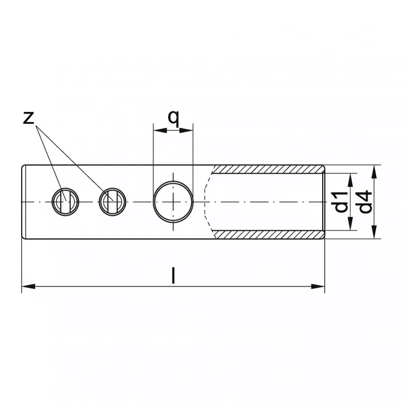 KLAU Tubular Screw Sleeve 10mm² 552R with Solder Hole for Conductor Connection