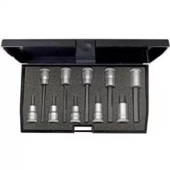GEDORE 1509918 10-Piece Hexagon Socket Bit Set 3/8 inch Drive (10 mm) H4-H17 in Metal Case