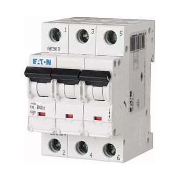 EATON PXL-C40/3 Miniature Circuit Breaker (MCB), 3-Pole, 40 A, C-Curve, 10 kA, 230/400 V AC