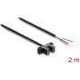 Delock Forked Light Barrier 5 mm Type K with 4 x Open Cable Ends PNP L/D Switchable 2 m