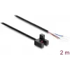 Delock Forked Light Barrier 5 mm Type F with 4 x Open Cable Ends PNP L/D Switchable 2 m