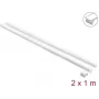 Delock Self-Adhesive Cable Duct with Sliding Lid 24 x 14 mm incl. Connector - 1 m Length, 2-Pack, White