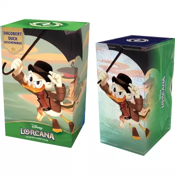 Ravensburger Disney Lorcana TCG: Scrooge McDuck Gift Box - Into the Inklands | 6 Booster Packs, 2 Oversized Foil Cards, Deck Box, Lore Trackers | Ages 8+